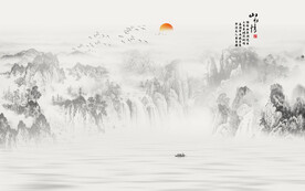 新中式山水墙画