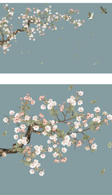 仿手绘高清花鸟