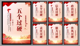 五个过硬党建海报