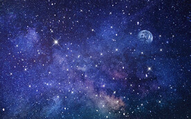 蓝色主播星空背景墙