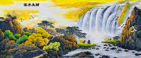 流水生财国画山水