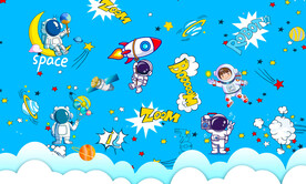 卡通幼儿园星空宇航员背景