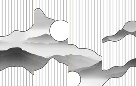 高清分层透明底推拉门玻璃打印图