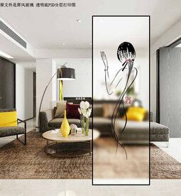 高清分层透明底屏风玻璃打印图