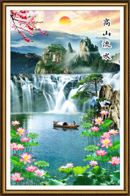 山水风景流水生财