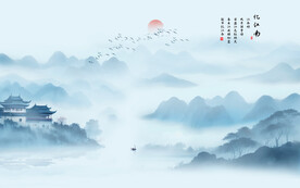 水墨江南背景墙