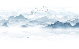 新中式水墨山水画