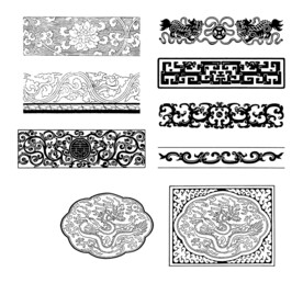 传统纹饰横纹装饰龙凤云