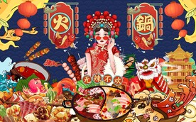 火锅美食背景墙图片
