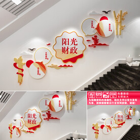 阳光财政楼道文化墙