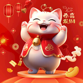 卡通发财猫