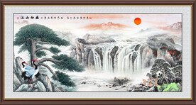 迎客松国画山水