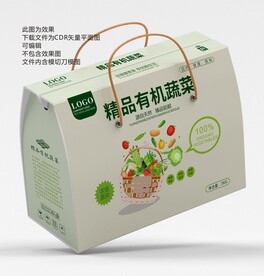 精品有机蔬菜礼盒平面展开图