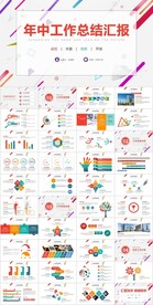 彩色动态时尚工作总结汇报PPT