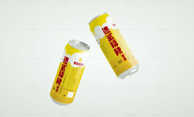 啤酒罐贴图样机