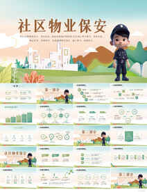 社区物业保安工作总结PPT模板