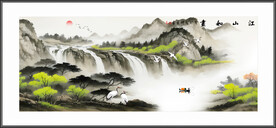 国画瀑布