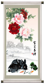 国画兔子