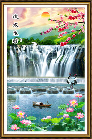 山水风景流水生财