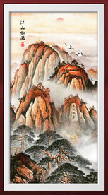 五岳独尊泰山日出图