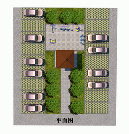 小区停车场设计案例彩色平面图