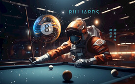 太空宇航员台球桌球壁画广告背景