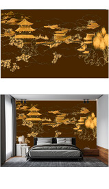 高清意境山水背景墙壁画