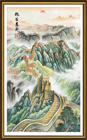 竖幅长城山水画