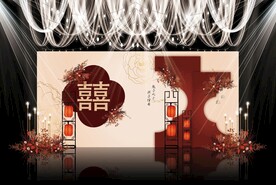红色中式婚礼背景