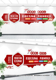 红色物业文化墙