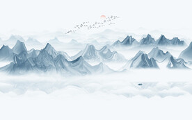 抽象水墨山水图背景墙