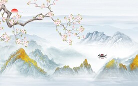 新款 中式简约山水 TIF分层