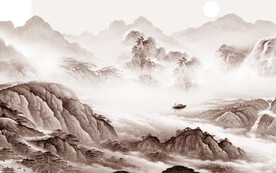 高雅 中式简约山水 TIF分层