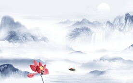 高清 中式简约山水 TIF分层