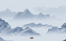 极简 现代中式山水 TIF分层