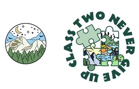 卡通山水风景班服矢量素材