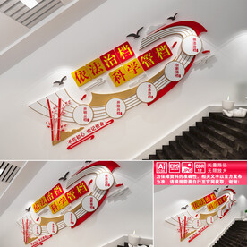 档案管理楼道文化墙