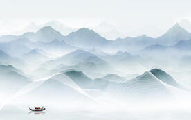 简约 中式清晰山水 TIF分层