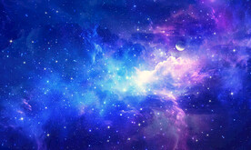 蓝色星空星云背景图