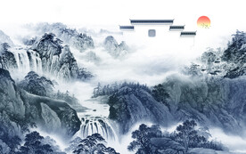 现代 意境新山水画 Tif分层