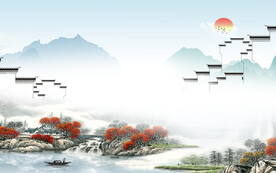 大气 意境新山水画 Tif分层