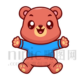 可爱卡通小狗熊棕熊