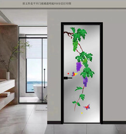 高清分层透明底平开门打印图