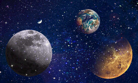 蓝色星球太空宇宙星空背景