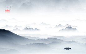 最新 中式人气山水 Tif分层