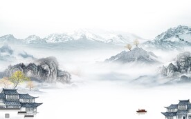 高档 中式人气山水 Tif分层