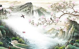 现代 高端中式山水 Tif分层