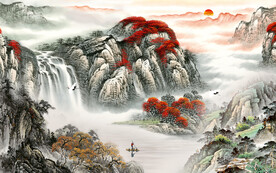 新款 意境电视山水 Tif分层