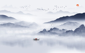 简约 中式新款山水 TiF分层