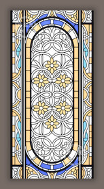 吊顶穹顶蒂凡尼教堂彩晶玻璃图案